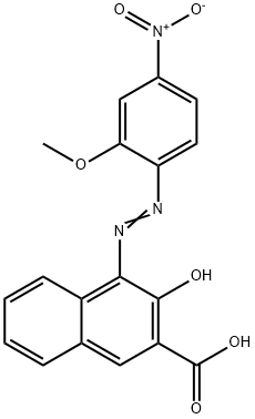 3-hydroxy-4-[(2-methoxy-4-nitrophenyl)azo]-2-naphthoic acid Struktur