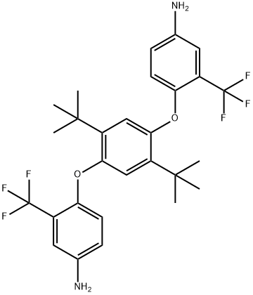 4,4'-[[2,5-Bis(tert-butyl)-1,4-phenylene]bis(oxy)]bis[3-(trifluoromethyl)benzenamine Struktur