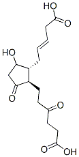 9-hydroxy-11,15-dioxo-2,3,18,19-tetranorprost-5-ene-1,20-dioic acid Struktur