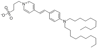 3-(4-((E)-2-[4-(DIDECYLAMINO)PHENYL]ETHENYL)-1-PYRIDINIUMYL)-1-PROPANESULFONATE Struktur