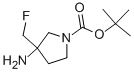 3-Amino-3-fluoromethyl-pyrrolidine-1-carboxylic acid tert-butyl ester Struktur