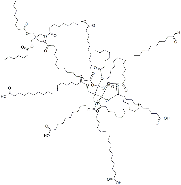 DIPENTAERYTHRITYL HEXAHEPTANOATE/HEXACAPRYLATE/HEXACAPRATE Struktur