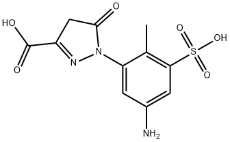 1-(5-amino-2-methyl-3-sulphophenyl)-4,5-dihydro-5-oxo-1H-pyrazole-3-carboxylic acid Struktur