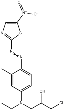 1-chloro-3-[ethyl[3-methyl-4-[(5-nitrothiazol-2-yl)azo]phenyl]amino]propan-2-ol Struktur