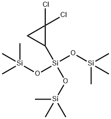 3-(2,2-ジクロロシクロプロピル)-1,1,1,5,5,5-ヘキサメチル-3-(トリメチルシロキシ)ペンタントリシロキサン 化學(xué)構(gòu)造式