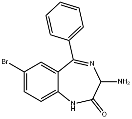 3-AMINO-7-BROMO-5-PHENYL-1,3-DIHYDRO-BENZO[E][1,4]DIAZEPIN-2-ONE Struktur