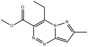 Pyrazolo[5,1-c][1,2,4]triazine-3-carboxylic acid, 4-ethyl-7-methyl-, methyl ester (9CI) Struktur