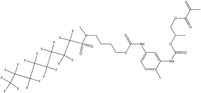 2-[[[[5-[[[4-[[(heptadecafluorooctyl)sulphonyl]methylamino]butoxy]carbonyl]amino]-2-methylphenyl]amino]carbonyl]oxy]propyl methacrylate  Struktur