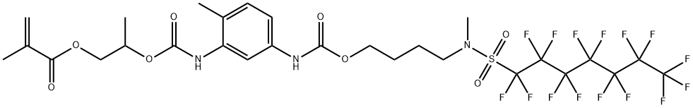 2-[[[[2-methyl-5-[[[4-[methyl[(pentadecafluoroheptyl)sulphonyl]amino]butoxy]carbonyl]amino]phenyl]amino]carbonyl]oxy]propyl methacrylate Struktur