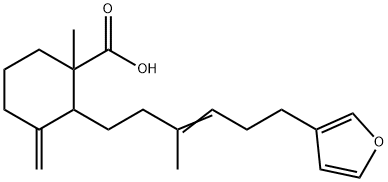 2-[6-(3-Furyl)-3-methyl-3-hexenyl]-1-methyl-3-methylenecyclohexane-1-carboxylic acid Struktur