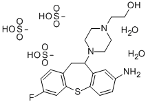 1-Piperazineethanol, 4-(8-amino-10,11-dihydro-3-fluorodibenzo(b,f)thie pin-10-yl)-, trimethanesulfonate, dihydrate Struktur