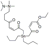 2-(dimethylamino)ethyl (Z,Z)-11,11-dibutyl-2-methyl-6,9,13-trioxo-2-aza-11-stannahexadeca-7,14-dien-16-oate Struktur