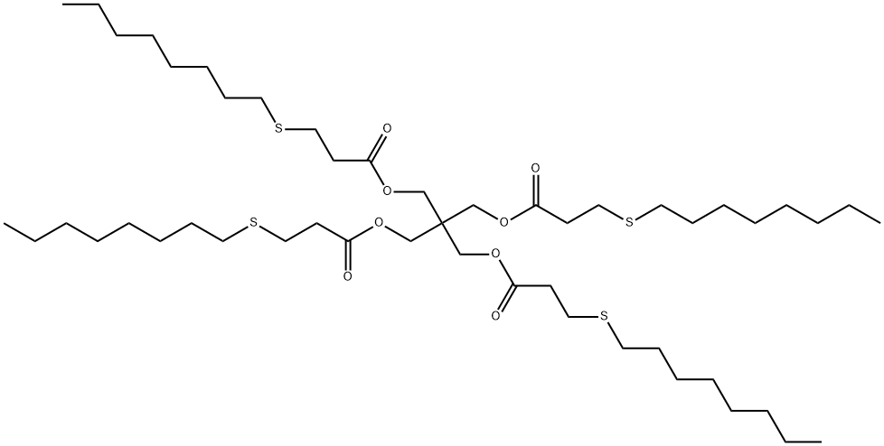 2,2-bis[[3-(octylthio)-1-oxopropoxy]methyl]propane-1,3-diyl bis[3-(octylthio)propionate] Struktur