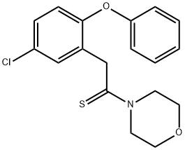 2-(5-chloro-2-phenoxyphenyl)-1-Morpholinoethanethione Struktur