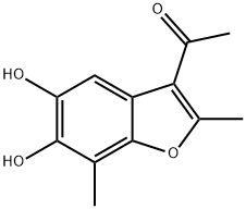 Ethanone, 1-(5,6-dihydroxy-2,7-dimethyl-3-benzofuranyl)- (9CI) Struktur