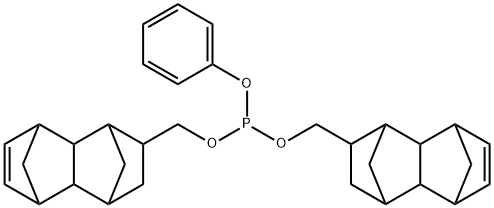 Phosphorous acid bis[[(1,2,3,4,4a,5,8,8a-octahydro-1,4:5,8-dimethanonaphthalen)-2-yl]methyl]phenyl ester Struktur