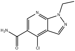 4-chloro-1-ethyl-1H-pyrazolo[3,4-b]pyridine-5-carboxaMide Struktur