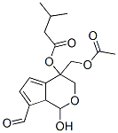 3-Methylbutanoic acid 4-[(acetyloxy)methyl]-7-formyl-1,3,4,7a-tetrahydro-1-hydroxycyclopenta[c]pyran-4-yl ester Struktur