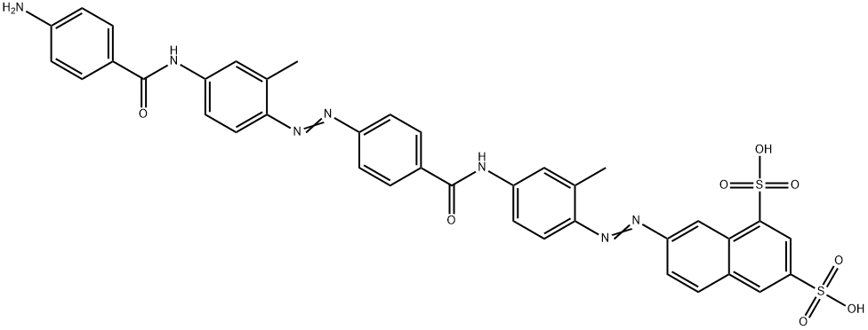 7-[[4-[[4-[[4-[(4-Aminobenzoyl)amino]-2-methylphenyl]azo]benzoyl]amino]-2-methylphenyl]azo]-1,3-naphthalenedisulfonic acid Struktur