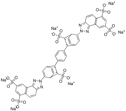 hexasodium 2,2'-[p-phenylenebis[vinylene(3-sulphonato-p-phenylene)]]bis[naphtho[1,2-d]triazole-6,8-disulphonate] Struktur