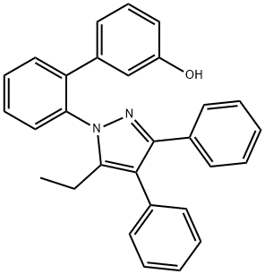 2''-(5-ETHYL-3,4-DIPHENYL-PYRAZOL-1-YL)-BIPHENYL-3-OL Struktur