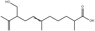 9-Hydroxymethyl-2,6,10-trimethyl-6,10-undecadienoic acid Struktur