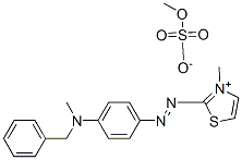 2-[[4-[benzylmethylamino]phenyl]azo]-3-methylthiazolium methyl sulphate Struktur