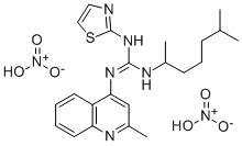 Guanidine, 1-(1,5-dimethylhexyl)-2-(2-methyl-4-quinolyl)-3-(2-thiazoly l)-, dinitrate Struktur