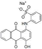 2-[[(9,10-Dihydro-4-hydroxy-9,10-dioxoanthracen)-1-yl]amino]benzenesulfonic acid sodium salt Struktur