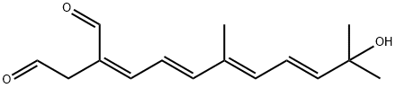 2-[(1Z,2E,4E,6E)-8-Hydroxy-4,8-dimethyl-2,4,6-nonatrienylidene]butanedial Struktur