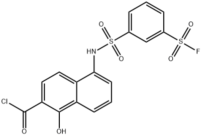 5-[[[3-(fluorosulphonyl)phenyl]sulphonyl]amino]-1-hydroxynaphthalene-2-carbonyl chloride Struktur