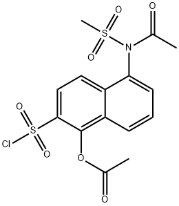 5-[Acetyl(methylsulfonyl)amino]-1-(acetyloxy)-2-naphthalenesulfonic acid chloride Struktur