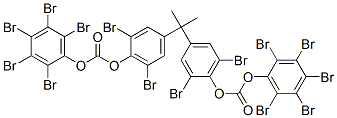 1,1'-(1-Methylethylidene)bis(2,6-dibromo-4,1-phenylene)bis[(oxycarbonyl)oxy]bis(2,3,4,5,6-pentabromobenzene) Struktur