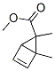 Bicyclo[2.1.0]pent-2-ene-5-carboxylic acid, 1,5-dimethyl-, methyl ester, Struktur