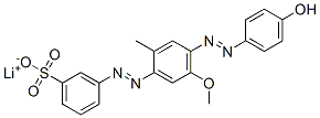 3-[[4-[(4-Hydroxyphenyl)azo]-5-methoxy-2-methylphenyl]azo]benzenesulfonic acid lithium salt Struktur