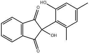 2-Hydroxy-2-(6-hydroxy-2,4-xylyl)-1,3-indandione Struktur