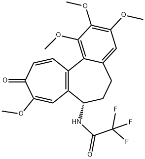 2,2,2-Trifluoro-N-[(7S)-5,6,7,10-tetrahydro-1,2,3,9-tetramethoxy-10-oxobenzo[a]heptalene-7-yl]acetamide Struktur