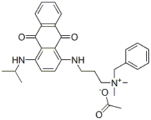 benzyl[3-[[9,10-dihydro-4-[isopropylamino]-9,10-dioxo-1-anthryl]amino]propyl]dimethylammonium acetate Struktur