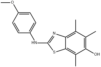 6-Benzothiazolol,  2-[(4-methoxyphenyl)amino]-4,5,7-trimethyl- Struktur