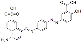 5-[[4-[(4-Amino-7-sulfo-1-naphthalenyl)azo]phenyl]azo]-2-hydroxybenzoic acid Struktur