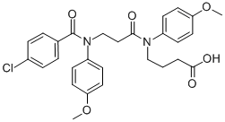 N-(N-(p-Chlorobenzoyl)-2-(p-anisidino)propionyl)-4-(p-anisidino)butyri c acid Struktur