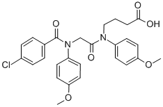 N-(N-(p-Chlorobenzoyl)-2-(p-anisidino)acetyl)-4-(p-anisidino)butyric a cid Struktur