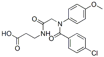 3-[[2-[(4-chlorobenzoyl)-(4-methoxyphenyl)amino]acetyl]amino]propanoic acid Struktur