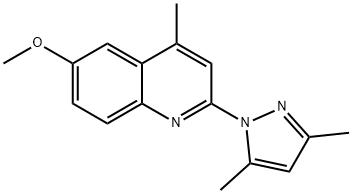 2-(3,5-dimethylpyrazol-1-yl)-6-methoxy-4-methyl-quinoline Struktur