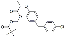 2-[4-[(4-chlorophenyl)methyl]phenoxy]propanoyloxymethyl 2,2-dimethylpr opanoate Struktur