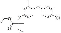 ethyl 2-[4-[(4-chlorophenyl)methyl]-3-methyl-phenoxy]-2-methyl-butanoa te Struktur