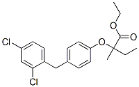 ethyl 2-[4-[(2,4-dichlorophenyl)methyl]phenoxy]-2-methyl-butanoate Struktur