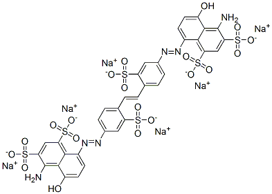 8,8'-[1,2-Ethenediylbis[(3-sulfo-4,1-phenylene)azo]]bis[4-amino-5-hydroxy-1,3-naphthalenedisulfonic acid]hexasodium salt Struktur