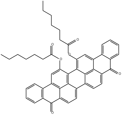 5,10-dihydro-5,10-dioxoanthra[9,1,2-cde]benzo[rst]pentaphene-16,17-diyl bisheptanoate Struktur