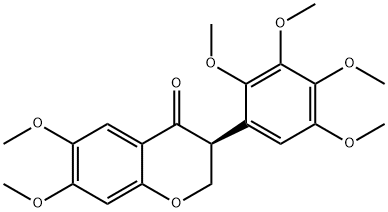 (S)-6,7-Dimethoxy-3-(2,3,4,5-tetramethoxyphenyl)-2H-1-benzopyran-4(3H)-one Struktur